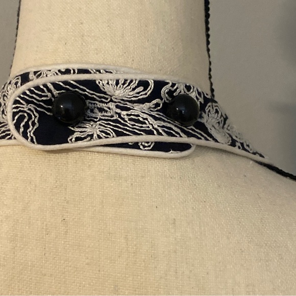 Y2K Nanette Lepore Embroidered Sundress Navy & White in size 6 - Picture 8 of 10